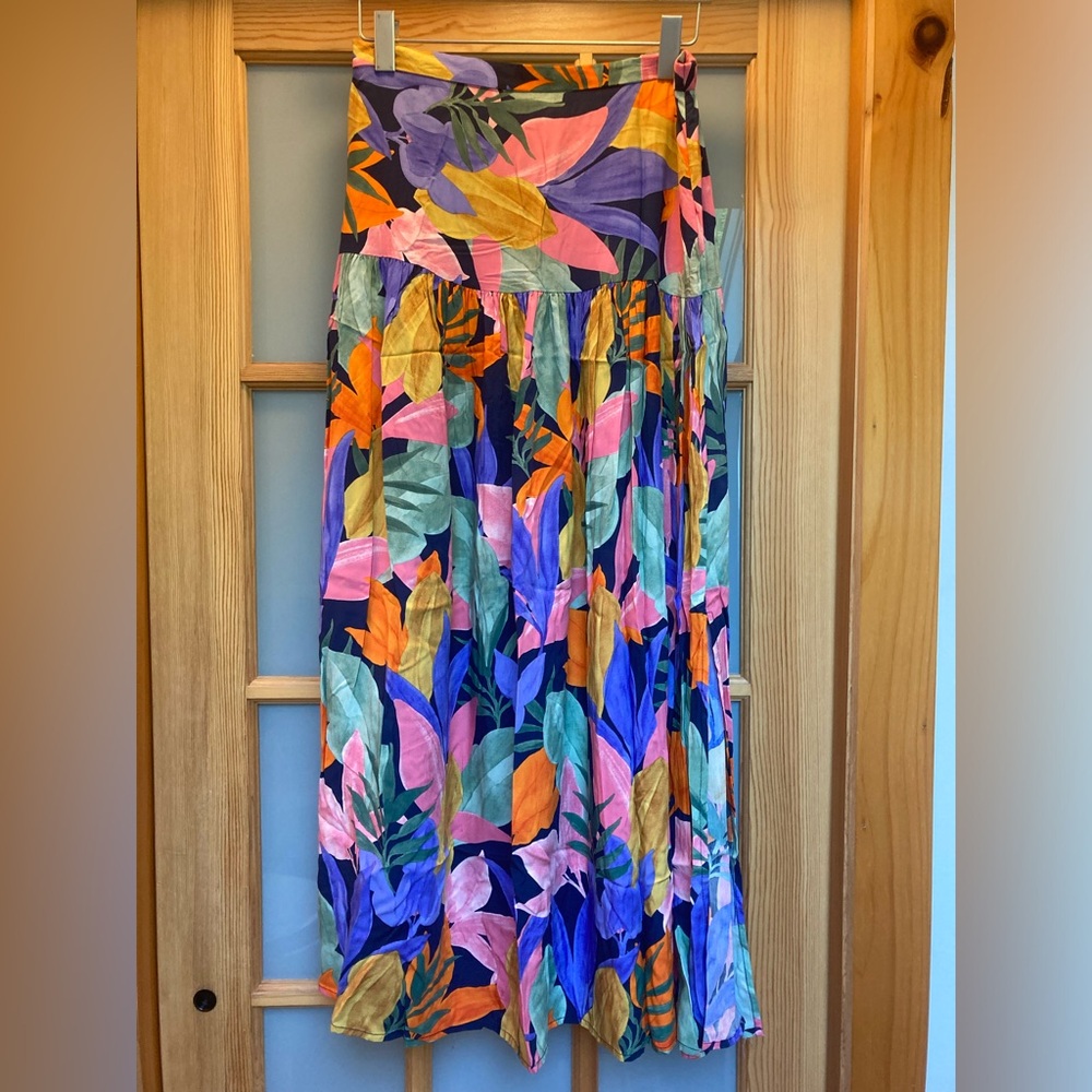 Anthro Tropical Maxi Skirt NWOT